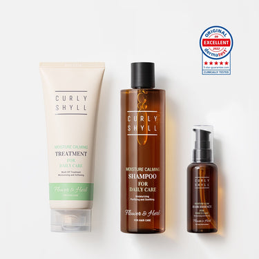 Curlyshyll Moisture Calming Shampoo 330ml+Treatment 250ml+Essence 70ml Set