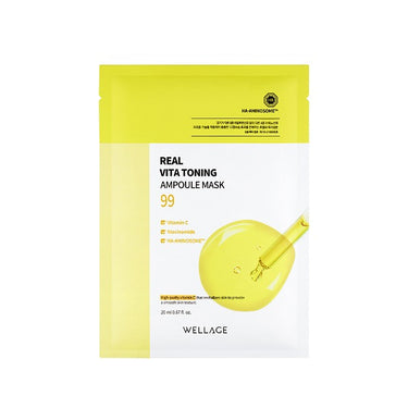 WELLAGE Real Vita Toning Ampoule Mask Sheet 20ml (1P/10P)