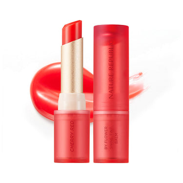 By Flower Shine Tint Balm 02 Cherry Red AniMelodic