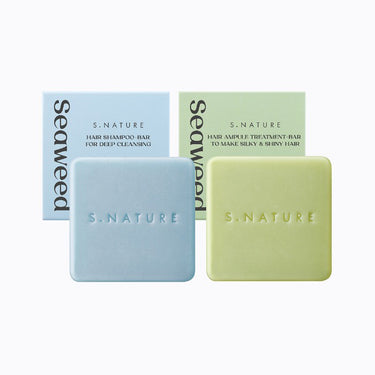 S.NATURE Seaweed Hair Shampoo Bar 100g + Ampoule Treatment Bar 80g